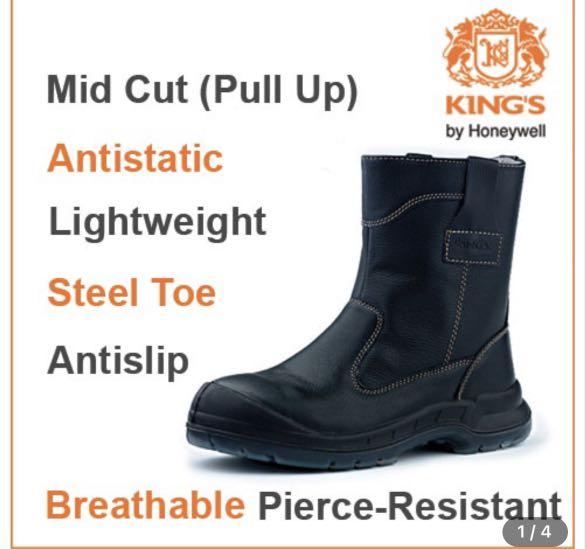 Kwd805 kings safety boots black high cut UK6 8 Men s Fashion Footwear Boots on Carousell