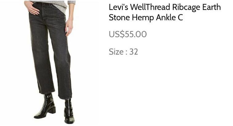 Levi's WellThread Ribcage Earth Stone Hemp Ankle C Straight Cut Jeans,  Women's Fashion, Bottoms, Jeans & Leggings on Carousell