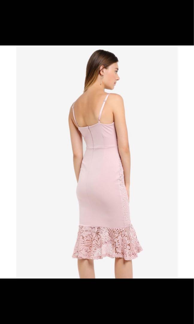 Lipsy Pink Scallop Lace Flute Hem Cami Dress