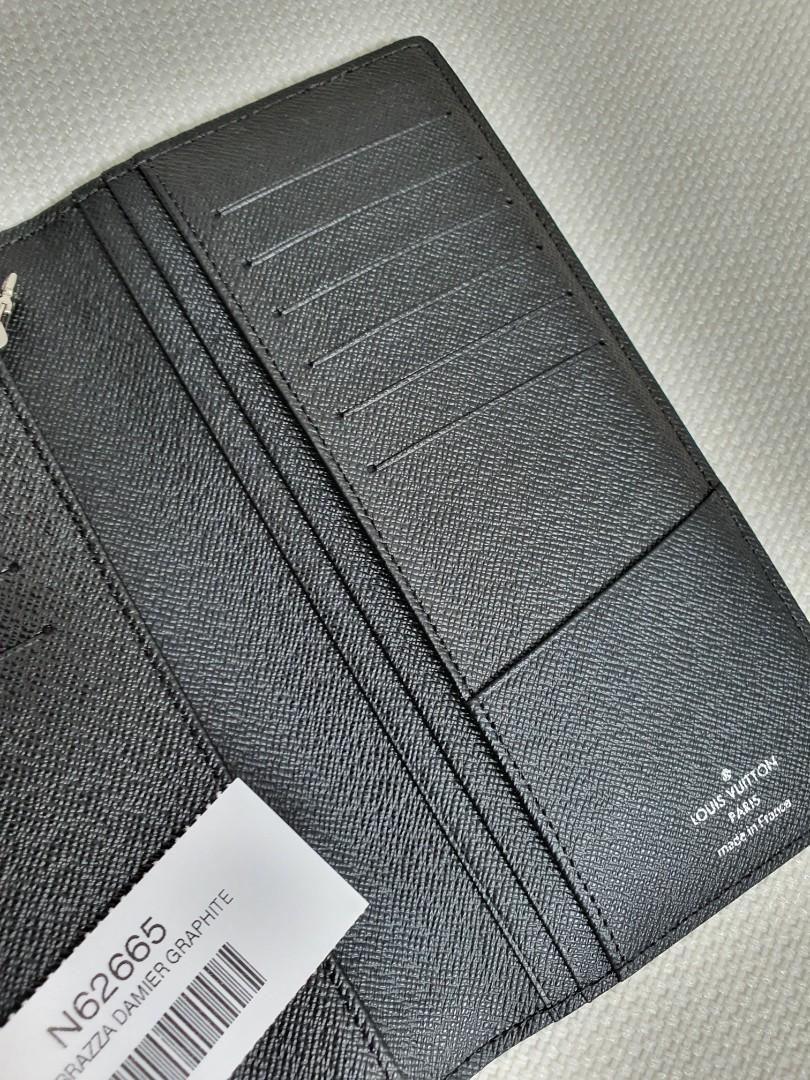 Shop Louis Vuitton DAMIER GRAPHITE Brazza wallet (N62665) by
