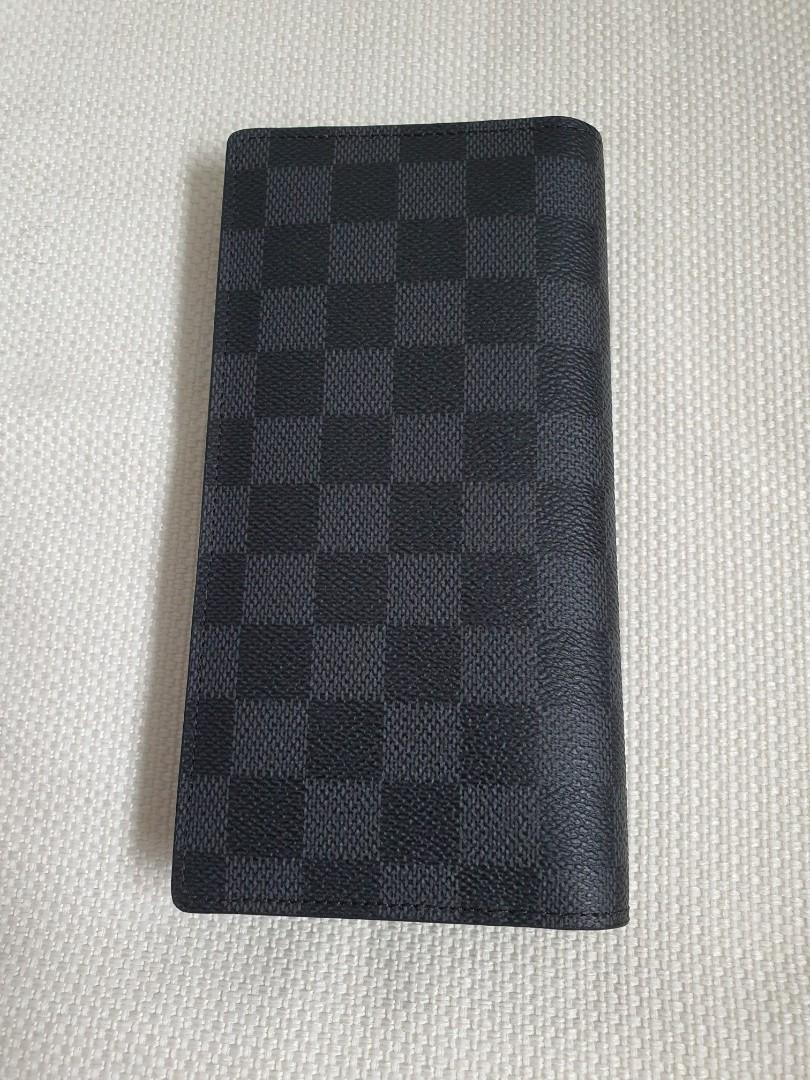 LOUIS VUITTON LV Damier Graphite Portefeuille Brazza Used Wallet N62665  #AG972 S