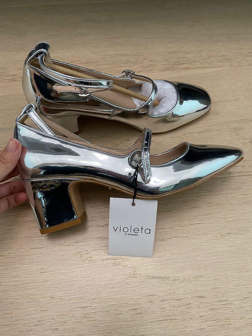 Mango silver shoes store