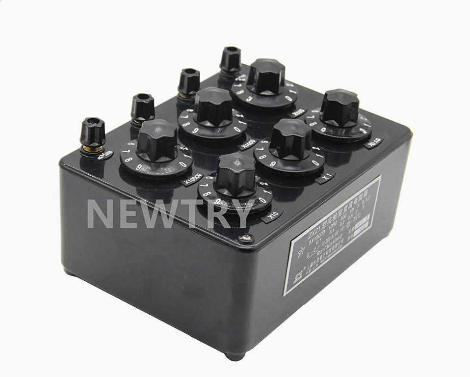NEWTRY ZX21B Variable Decade Rotary Resistor Box - Precision Adjustable Resistance 0.1 To 111.1110M Ohm For Lab Use
