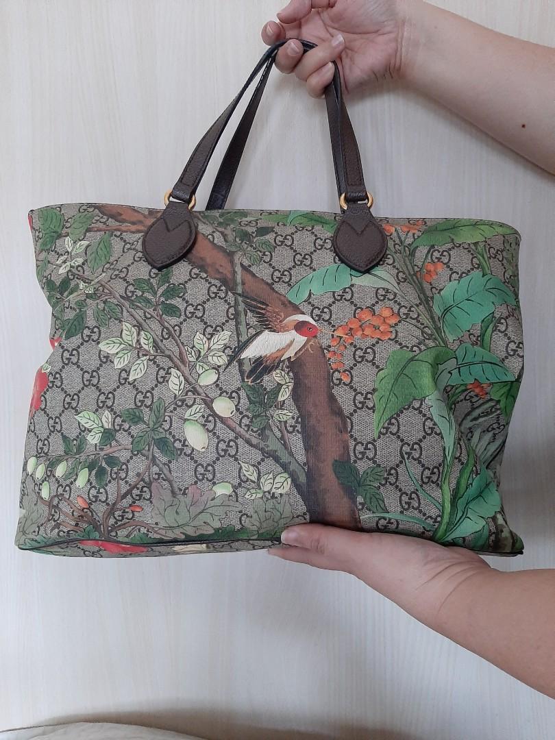 Original Gucci Peacock Leather Tote Luxury Bags Wallets on