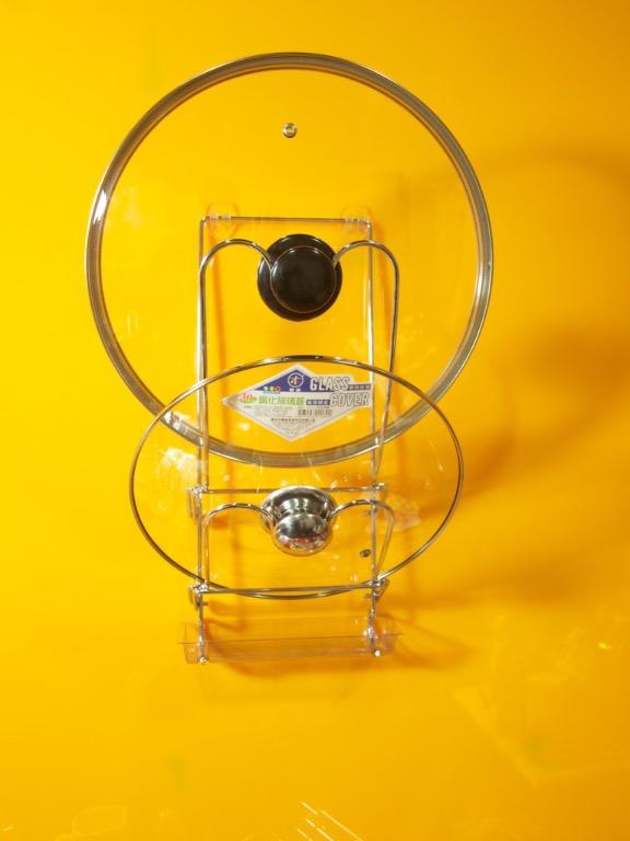 Pasteit (Category: Everything Else) located in Singapore. Submitted by winsonyap83 (Listing ID 1059690601, Image 2). Description: Pot Cover Holder – D6013 Price: 1 for $42.00, 2 for S$70.00, 3 for S$90.00 Material: 304 Stainless Steel Color: Gloss Silver Dimensions: W18cm x H33cm Weight (g): 570 Weight limited(kg): 5.0 Create free space in kitchen and keep the lids for your pots and pans neat and organized with Paste-It pot cover holder. This lid