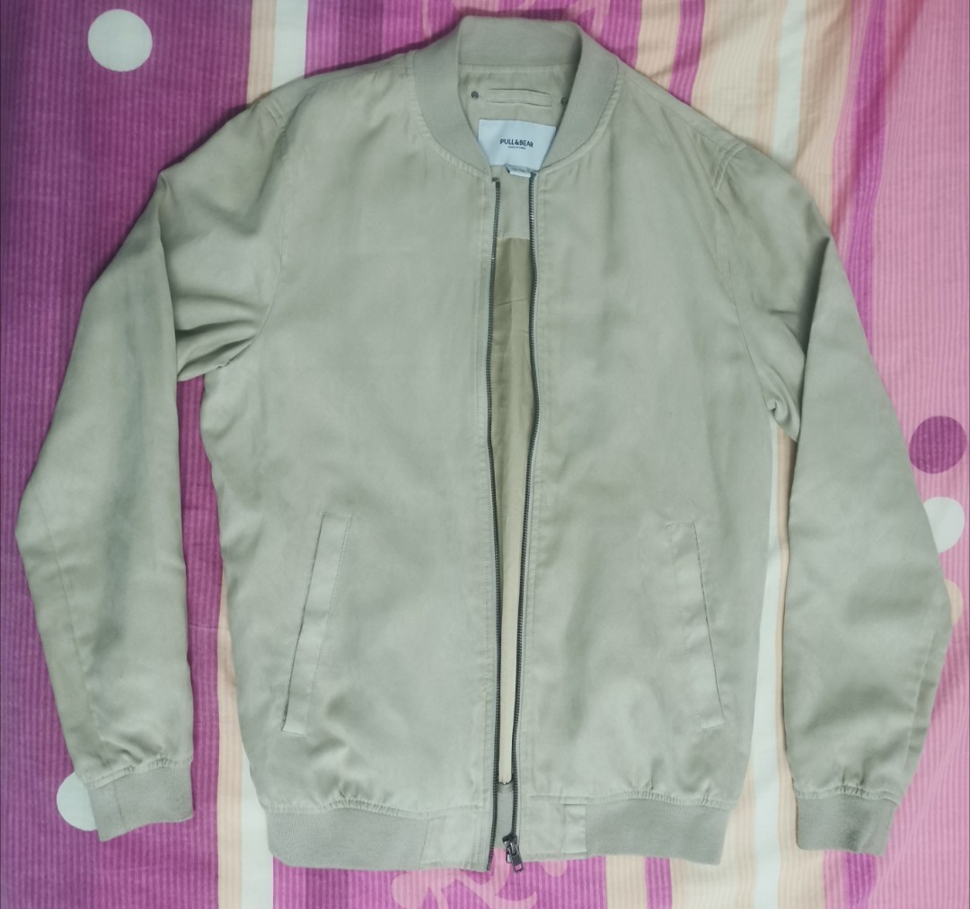 Faux suede bomber deals jacket pull and bear