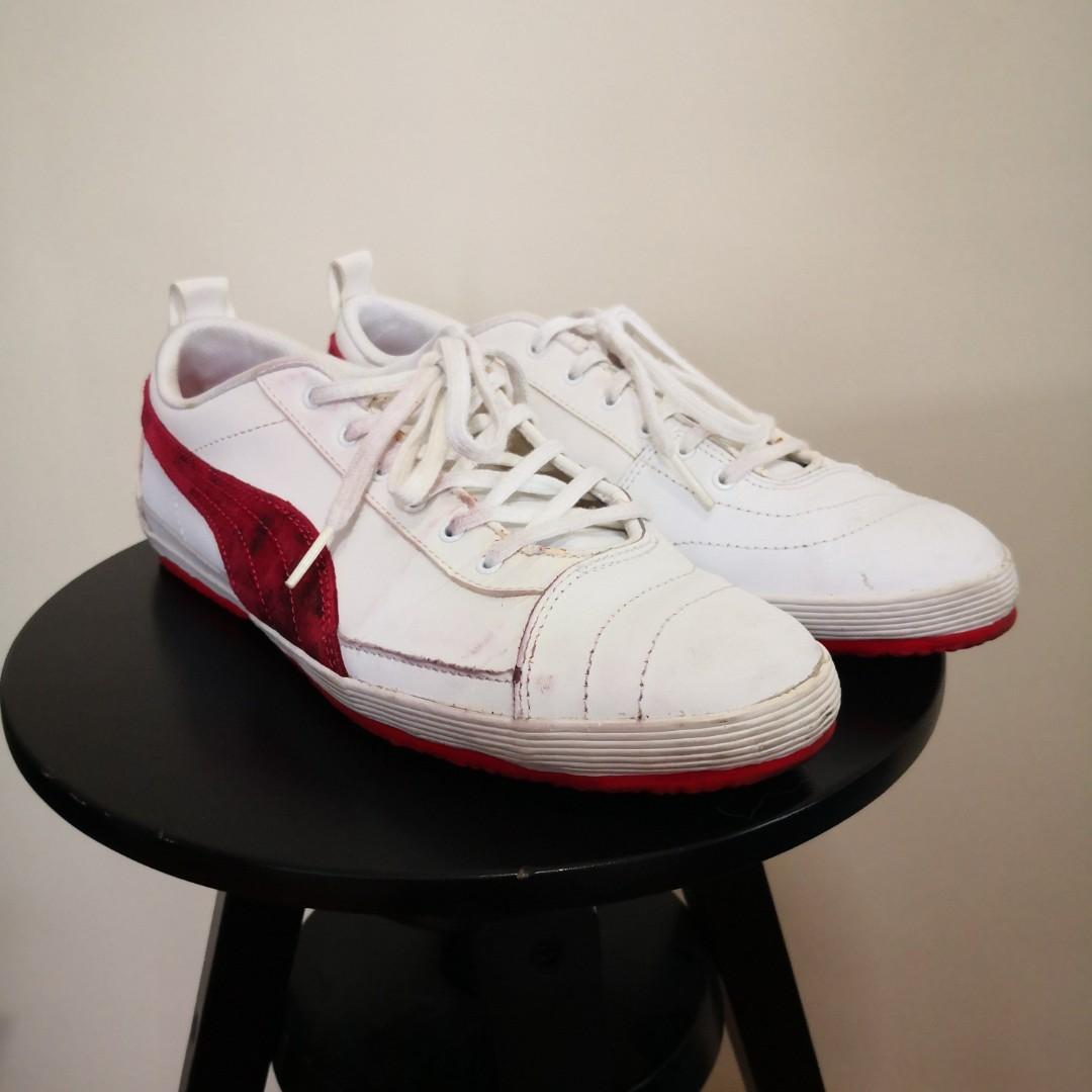 Puma red new arrivals stripe shoes