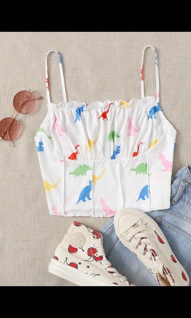 Dinosaur store crop hoodie