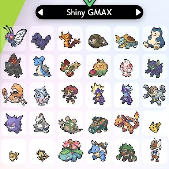 Shiny Non Shiny Gigantamax Gmax Pokemon Sword Shield Video Gaming Gaming Accessories Game Gift Cards Accounts On Carousell