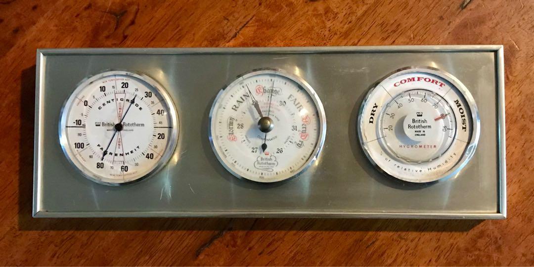 English barometer, hydrometer and thermometer.