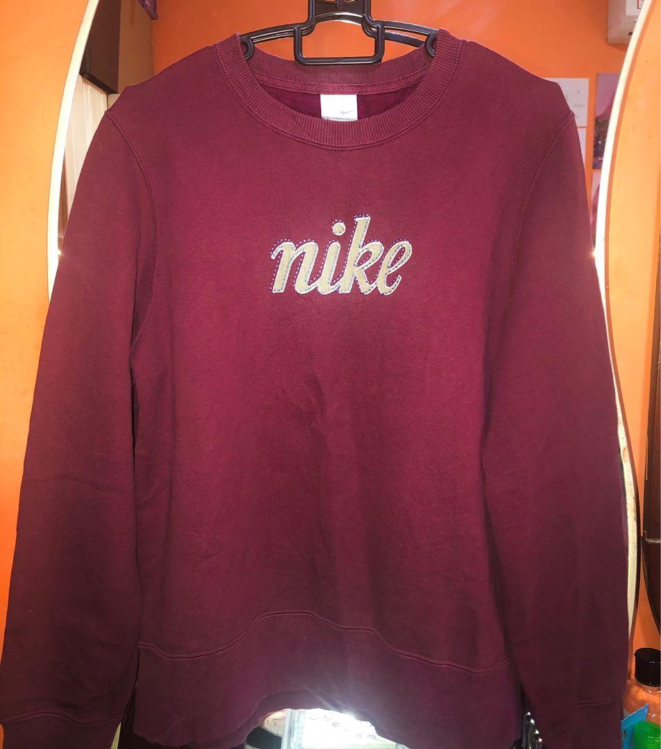 Vintage Nike Spellout Maroon Sweatshirt 