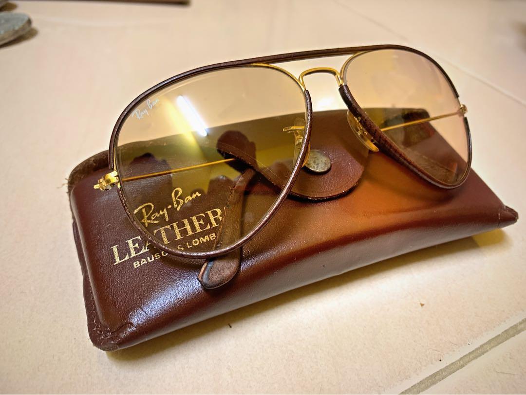 Ray ban aviator leather vintage sales