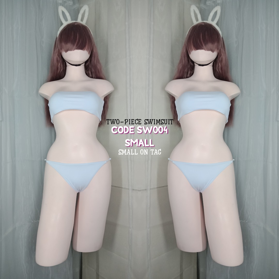 White Two Piece Swimsuit Tube Design Women S Fashion Swimwear Bikinis Swimsuits On Carousell
