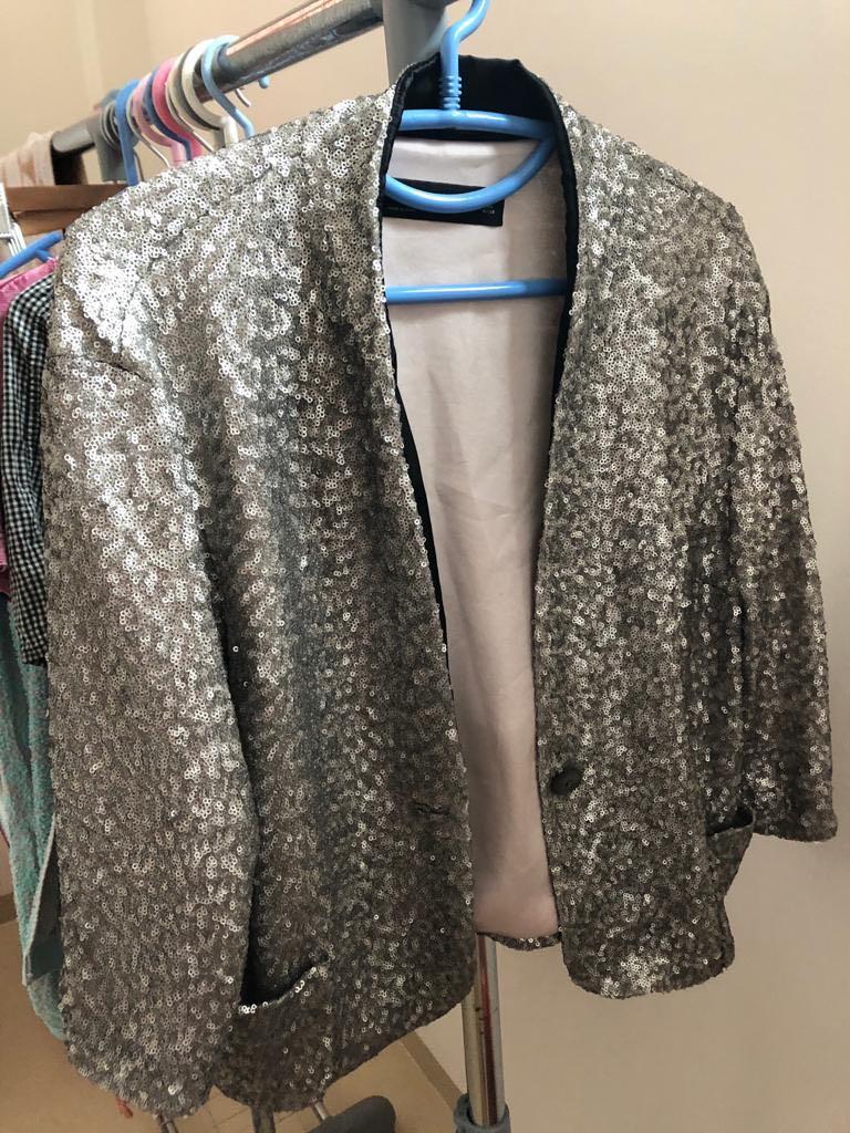Zara silver blazer on sale