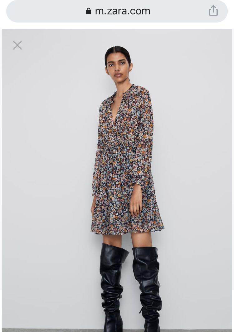 Zara high neck frill top best sale midi dress