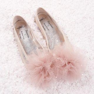 全新限量版 repetto x Karena Lam 粉紅色紗金色軟皮原頭平底鞋 limited edition gold leather ballerina shoes
