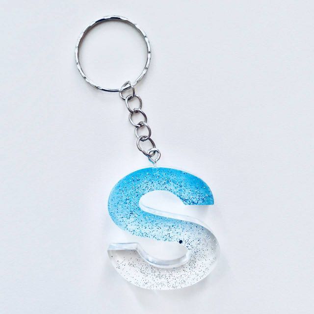 Glitter letter clearance keychains