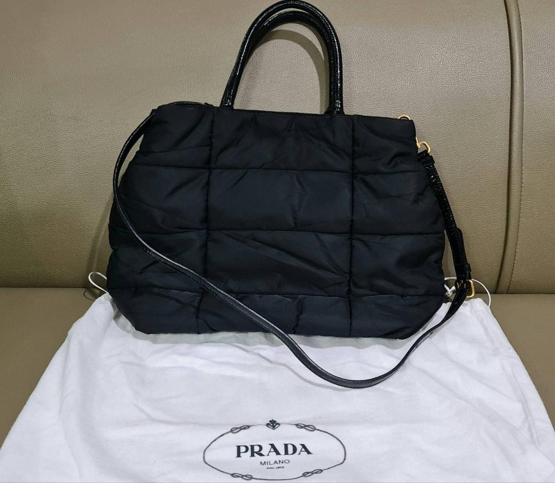 As Good As Brand Original New Prada Crispy Nylon 2 Way Bag, Luxury 