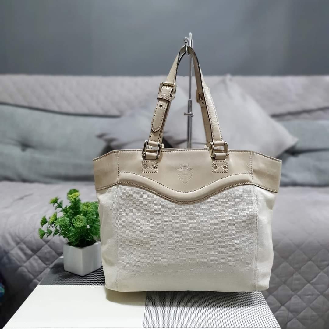 Authentic Gucci Leather Canvas Tote bag Women s Fashion Bags Wallets Tote Bags on Carousell