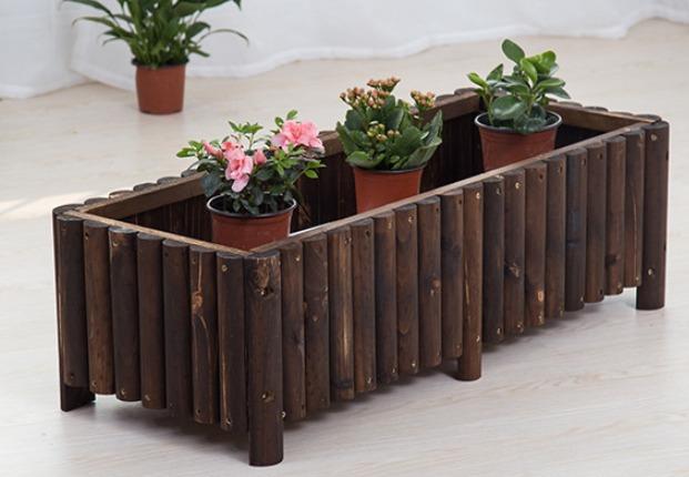 Bamboo Planter Box Plant Display Rack Stand Pot Urn Outdoor Garden ...