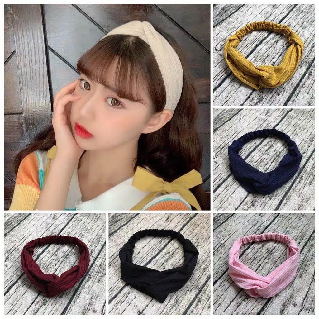 Bando Polos Salur - Bando Bandana Simpul Ala Korea - Headband - Bando Bandana Korea Untuk Wanita, Fesyen Wanita, Aksesoris di Carousell
