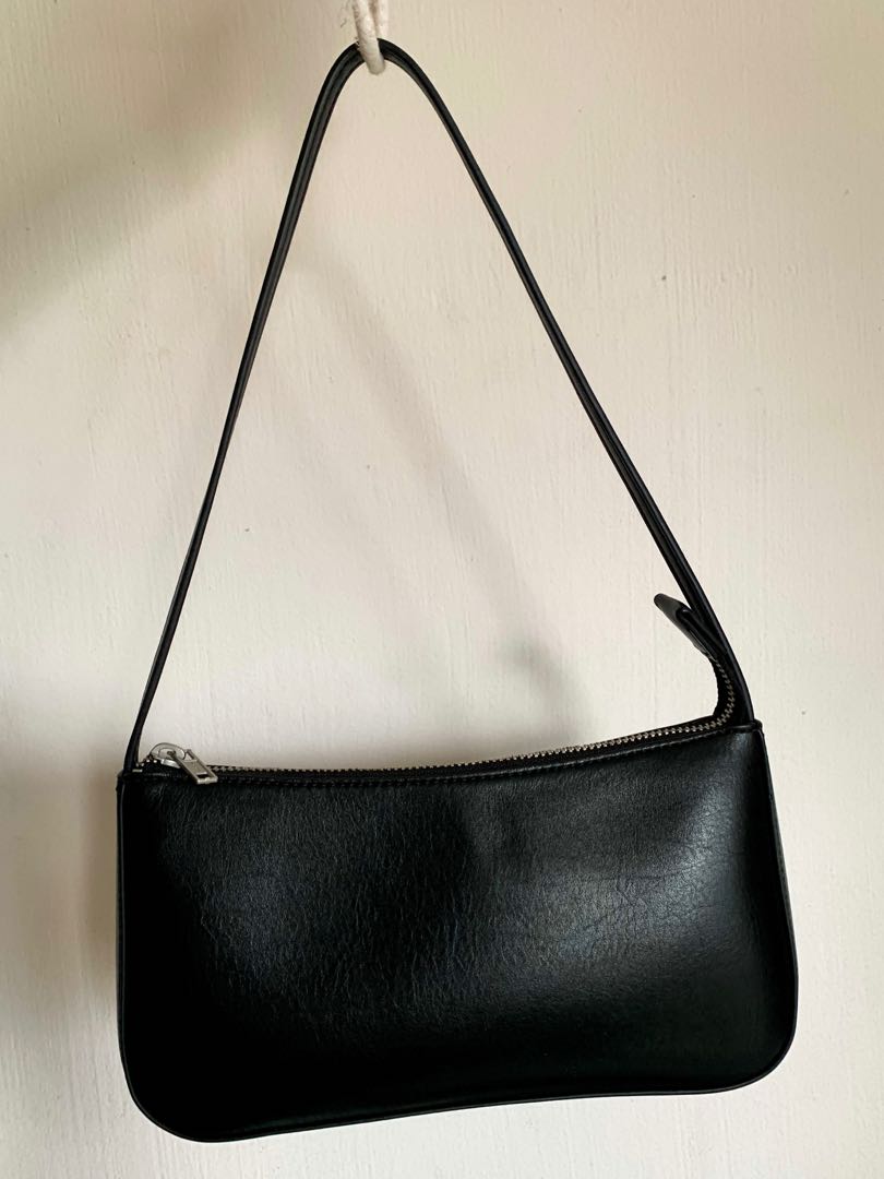 Black heated faux leather purse brandy melville