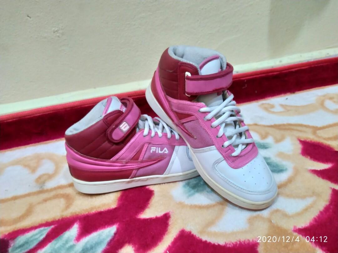 Kasut top fila pink