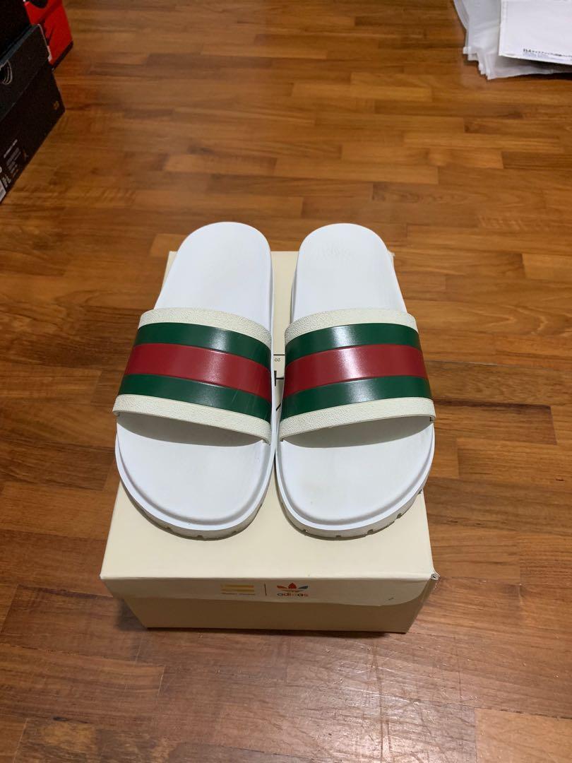 gucci web slides white