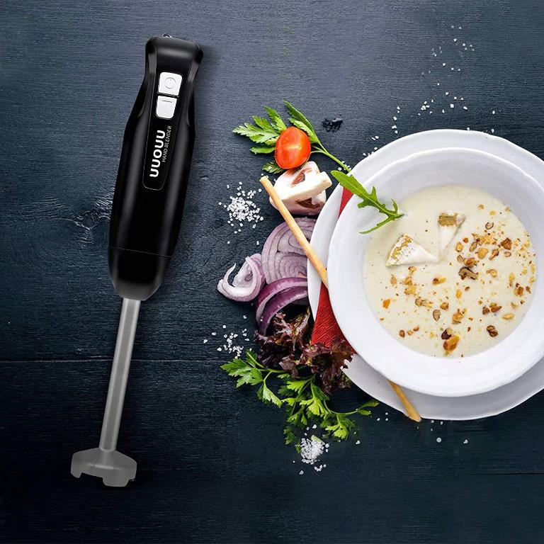 Hand Blender with Beaker 200 W 2 Speed Stainless Steel Blades Black, HB