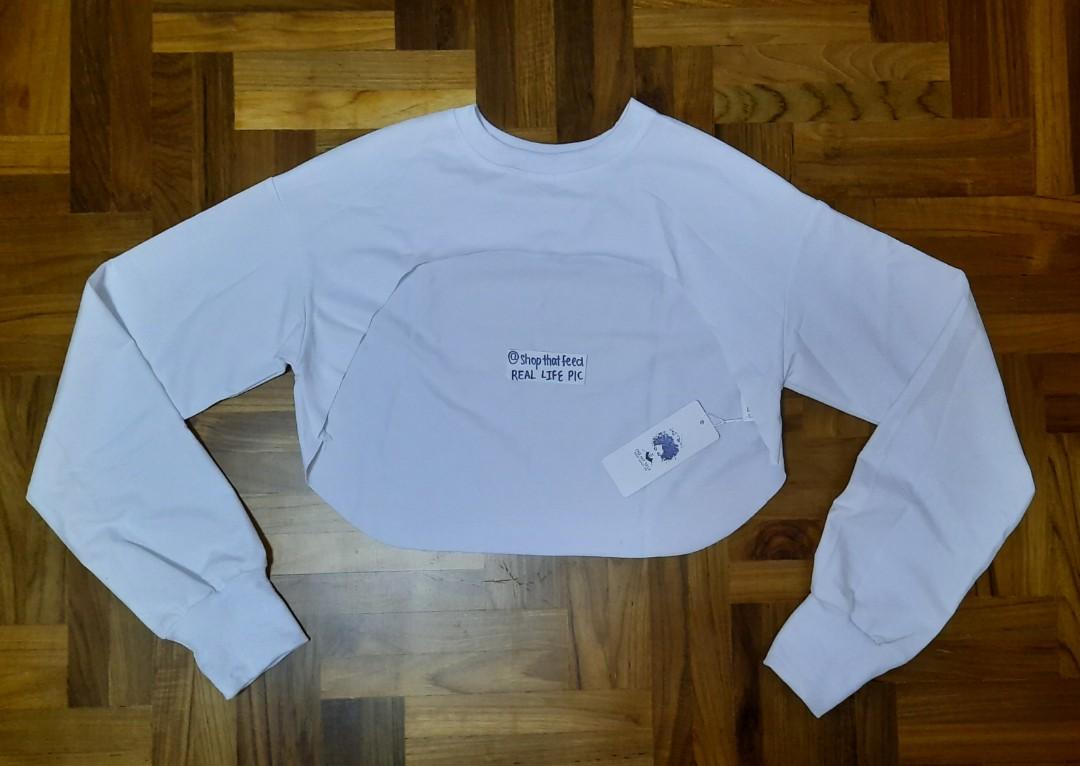 White shrug long sleeve outlet