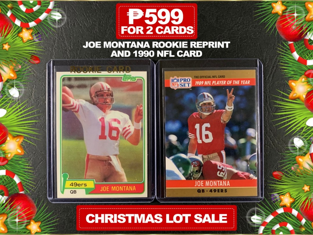 Joe Montana Rookie Reprint And 1990 Nfl Cards Christmas Sale Lot In Toploader Hobbies Toys Toys Games On Carousell