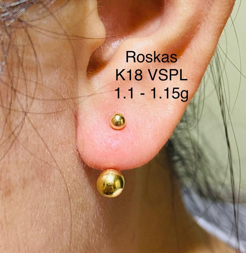 K18 Japan Gold Earrings, Women's Fashion, Jewelry & Organizers