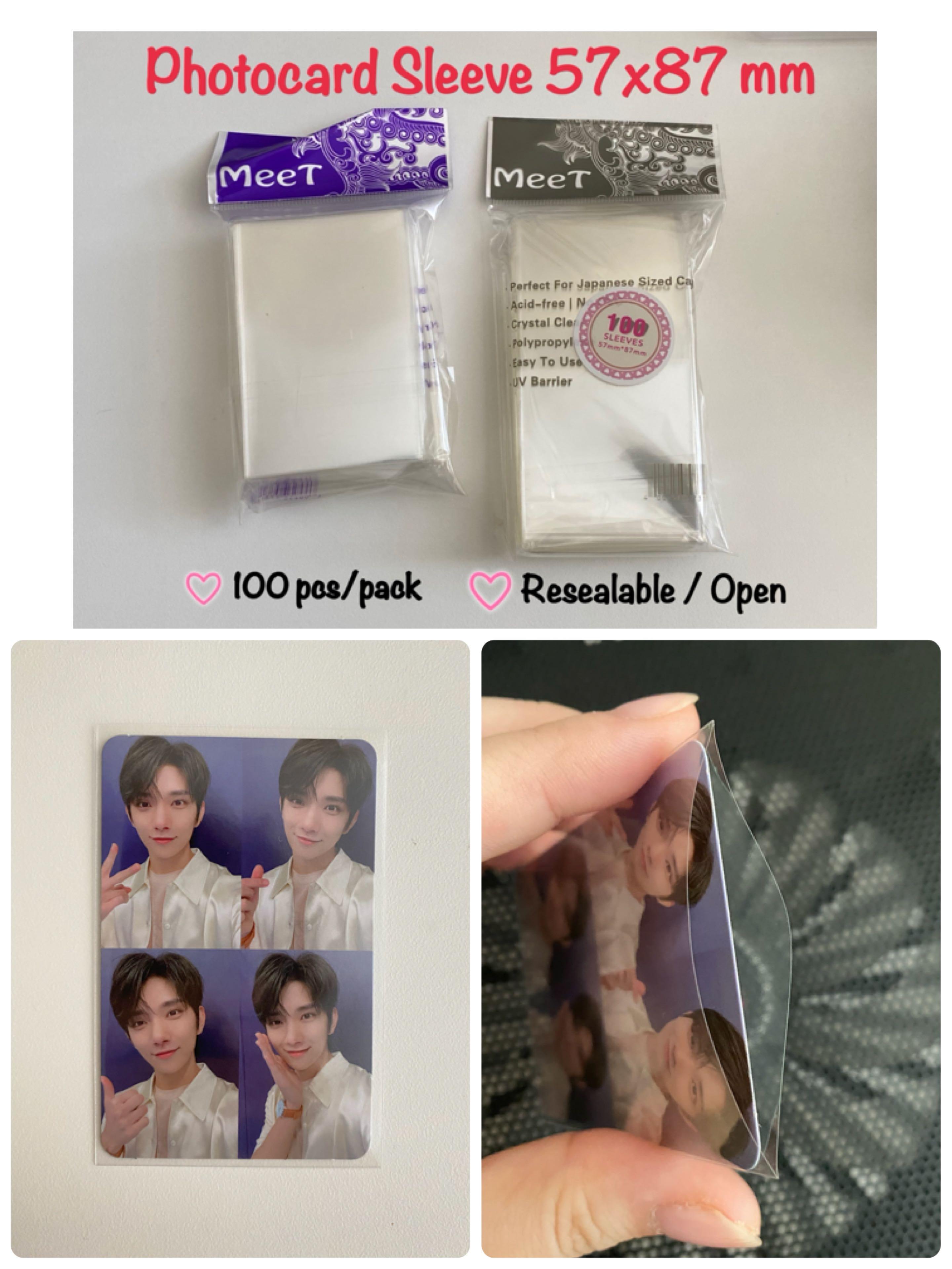 KPOP photocard sleeve 57x87mm High Quality MeeT Resealable/open 100 pcs