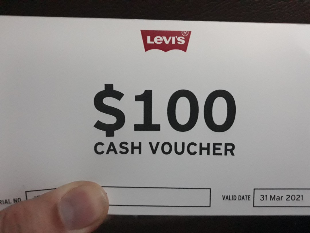 Levi's 100 voucher valid in JEM outlet, Men's Fashion, Tops & Sets