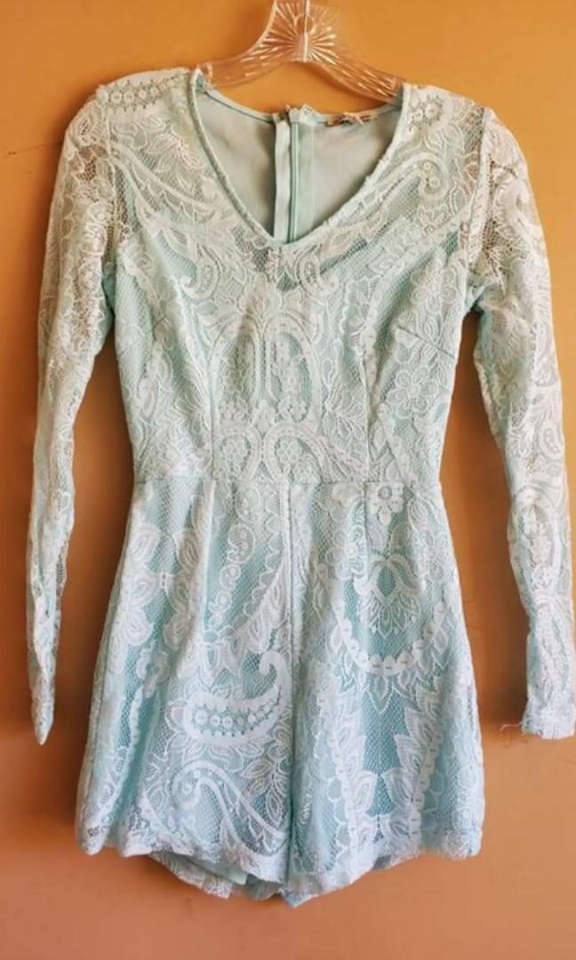 charlotte russe blue jumpsuit