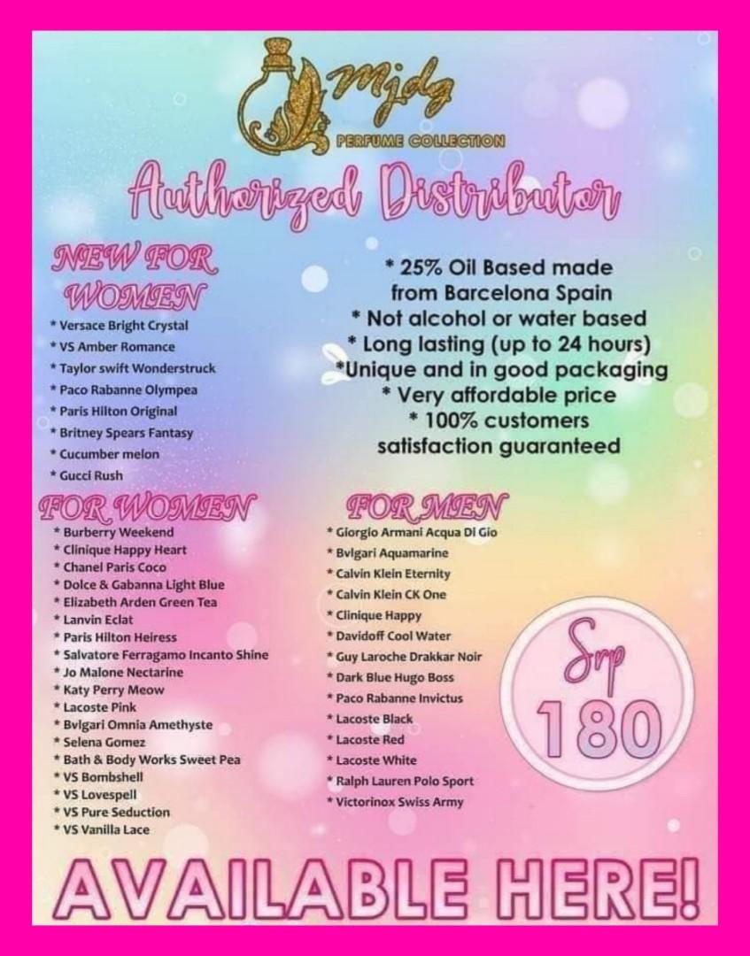 85ml Oil Based Inspired Perfume by MJDG Perfume Collection
