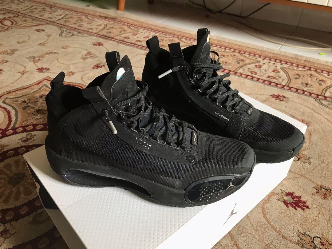 Nike Air Jordan 34 Black Cat Basketball Shoes Men S Fashion Footwear Sneakers On Carousell