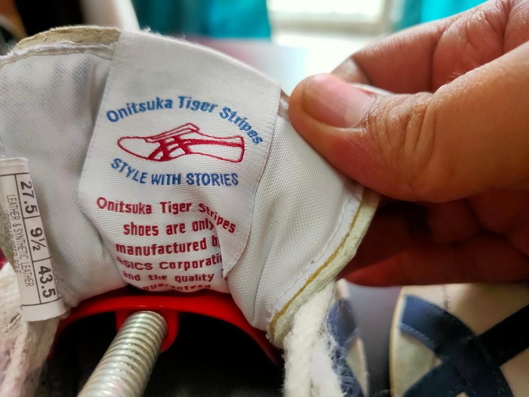 tag size onitsuka tiger