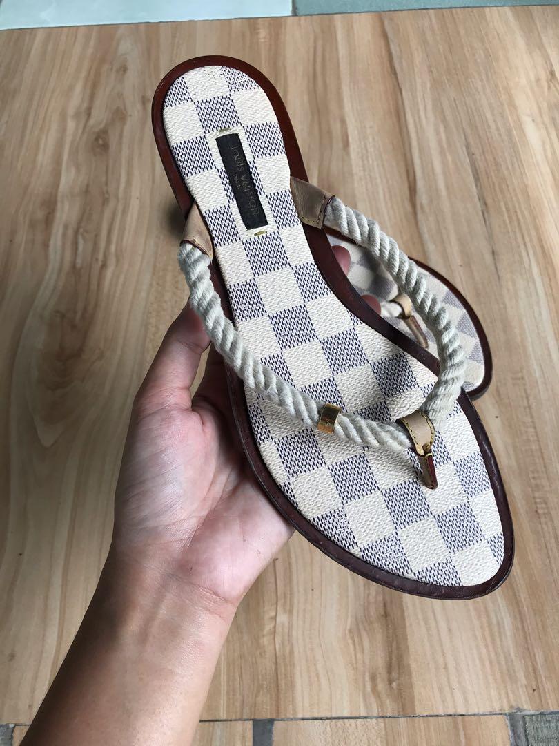 Louis Vuitton Damier Azur Rope Heels Sandals 40