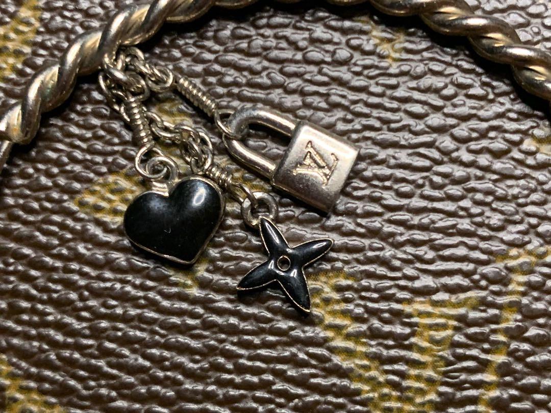 Louis Vuitton Hoop Earrings Creole Sweet Monogram Silver icon logo