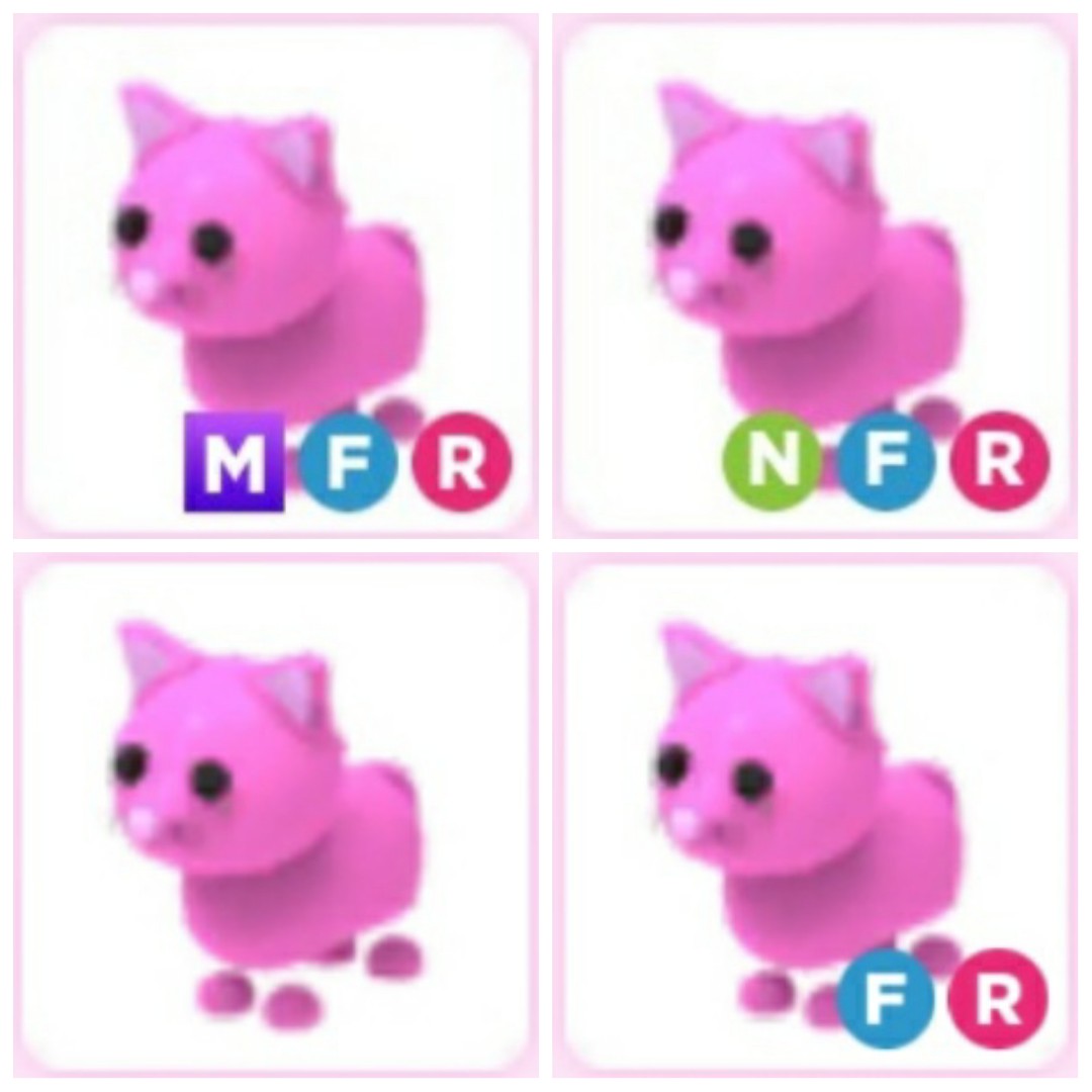 Pink Cat Normal Neon Fr Mfr Adopt Me Roblox Video Gaming Gaming Accessories Game Gift Cards Accounts On Carousell