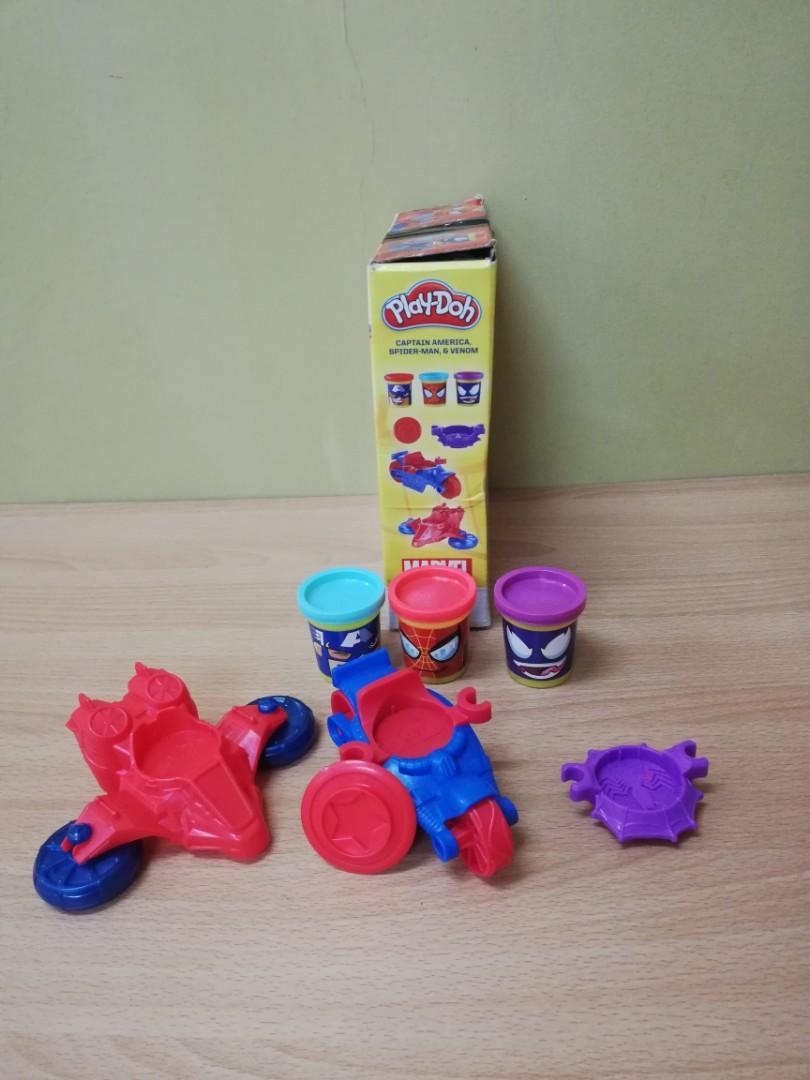 Playdoh Can Heads Captain America Spider man Venom