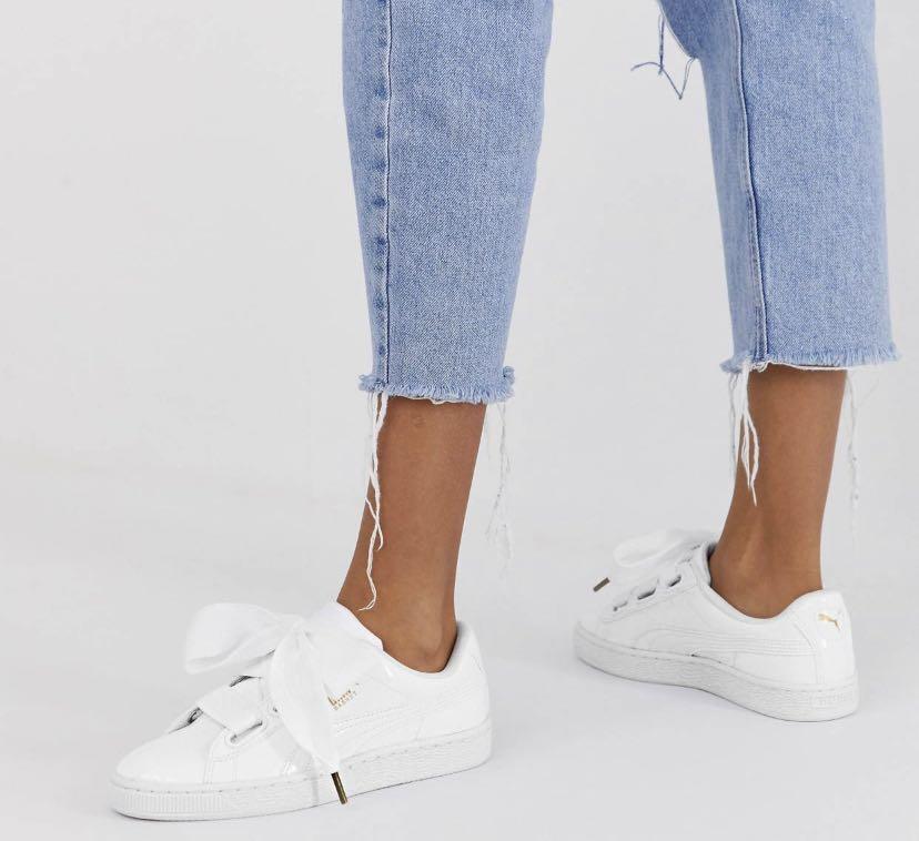 Puma basket heart patent trainers discount