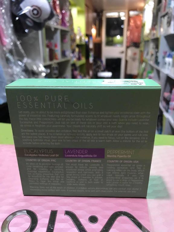 PURSONIC 100% Pure Natural Essential Oils (Eucalyptus, Lavender & Peppermint) (Category: Body Care) located in Manila. Submitted by dyoza2008 (Listing ID 1053614042, Image 3). Description: These aromatherapy essential oils can help alleviate stress, tension, and bring a feeling of tranquility. Made to enhance and lighten emotional state Can be rubbed on the skin or poured into a bath Add a few drops combined with water into your diffuser or humid
