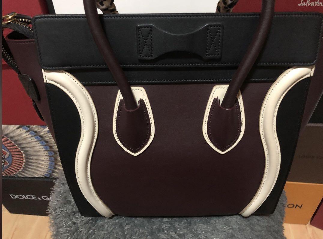 Rare!!!Celine Tricolor Medium Luggage (Category: Luxury Bags & Wallets) located in Bacolod City. Submitted by blackwidow28 (Listing ID 1053735293, Image 3). Description: 💯Authentic Celine Tricolor Nano Luggage in Original Smooth Calfskin Burgundy..Used Once only can pass as Brand new..Bought it Abroad,comes with dustbag and carecards only... Selling for a Friend..☺️☺️.