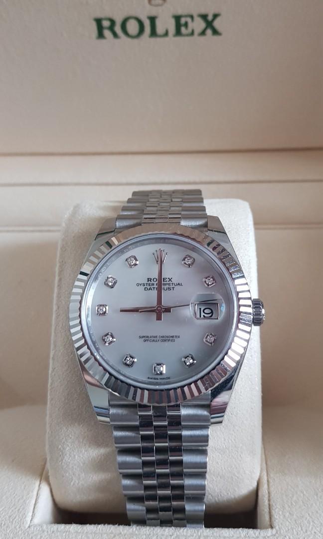 Rolex datejust mother hotsell of pearl 41