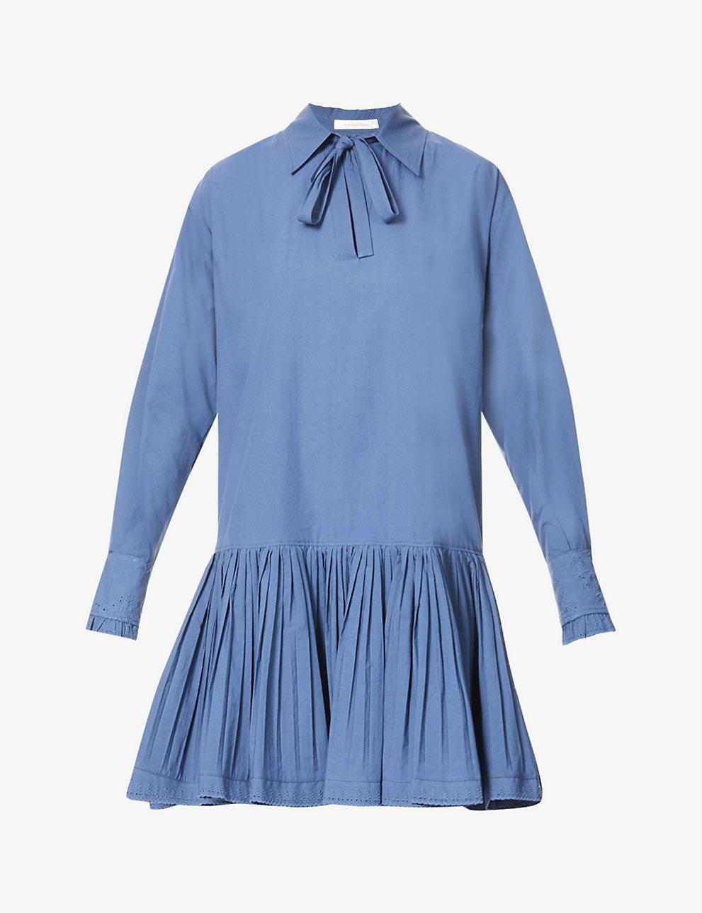 see by chloe pleated dress See By Chlo Vintage Pleated Sleeveless Dress | Green