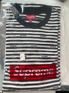 Supreme Logo Stripe Top Black SS19
