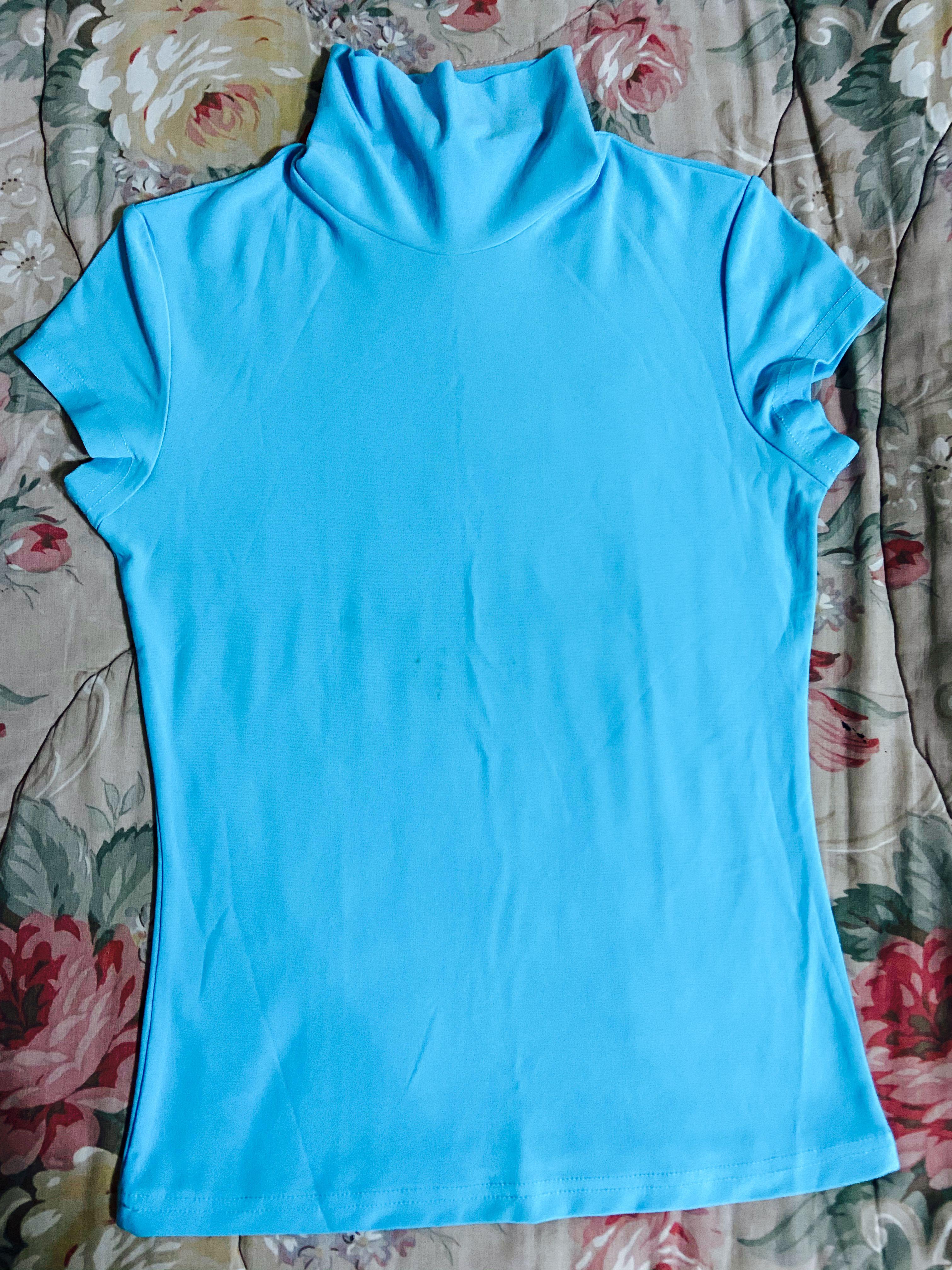 light blue mock turtleneck