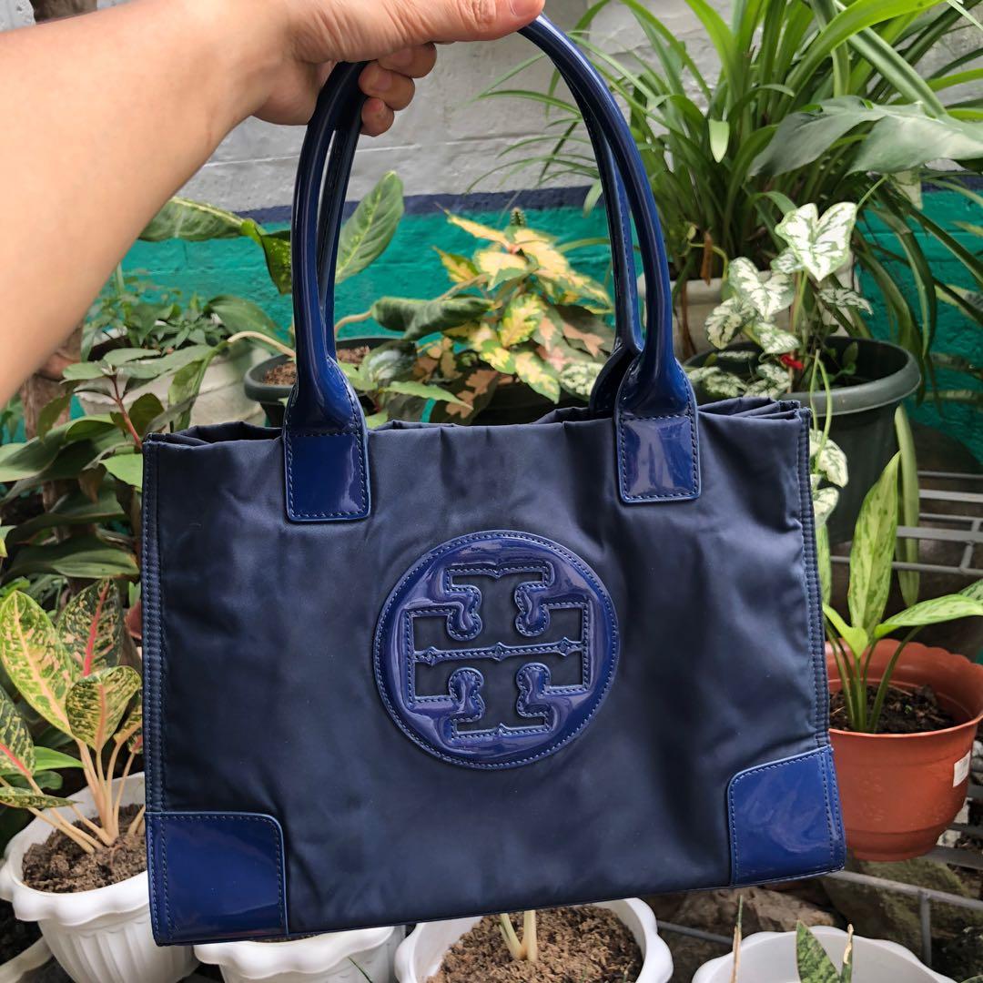 Tory Burch Ella Mini Tote Bag French Navy, Luxury, Bags & Wallets on  Carousell